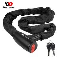 west biking bicycle lock steel anti theft bike chain lock security reinforced cycling chain lock motorcycle bicycle accessories