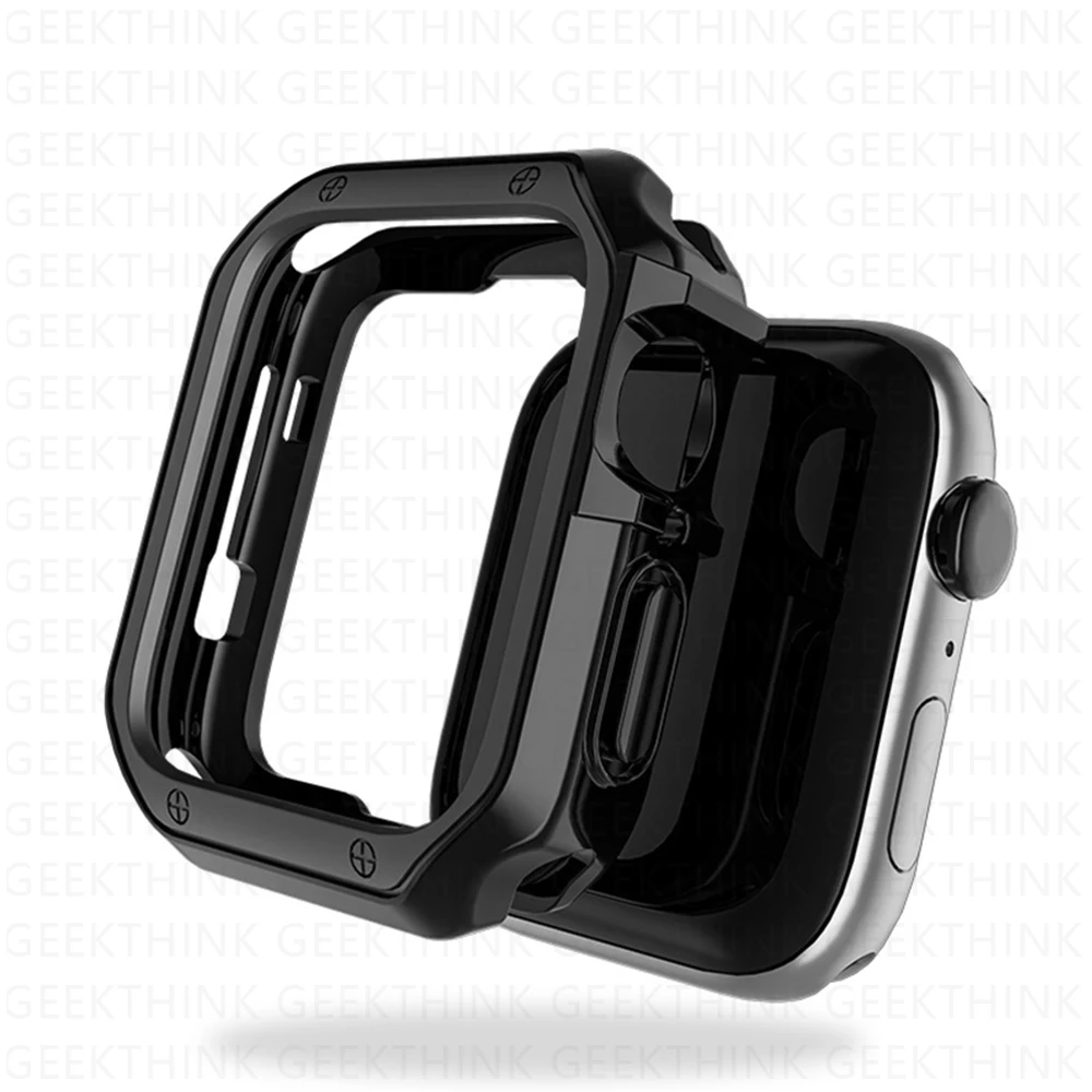

Rubber For Apple Watch SE Band smart watch Series 6 5 4 3 protective shell +Strap 38-40mm 42-44mm iWatch bracelet sports strap