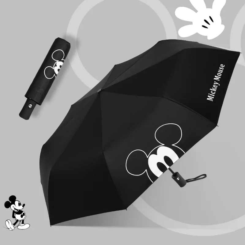 Двухслойный ветрозащитный женский автоматический зонт Disney с Микки Маусом