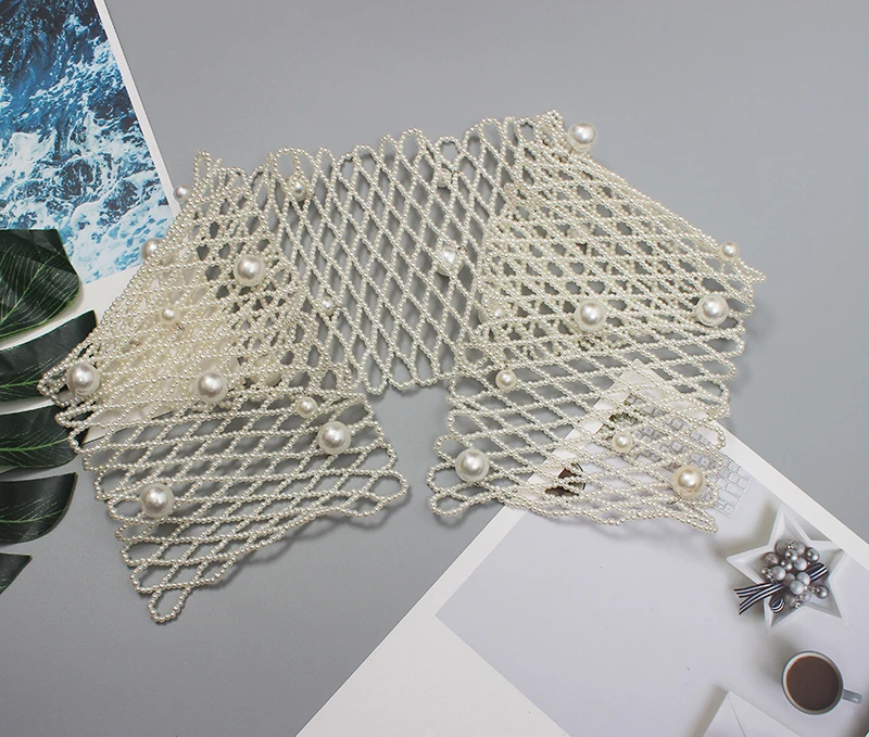 

[EAM] Temperament Pearl Hollow Out Wide Belt Personality Women New Fashion Tide All-match Spring Autumn 2021 1DD8907