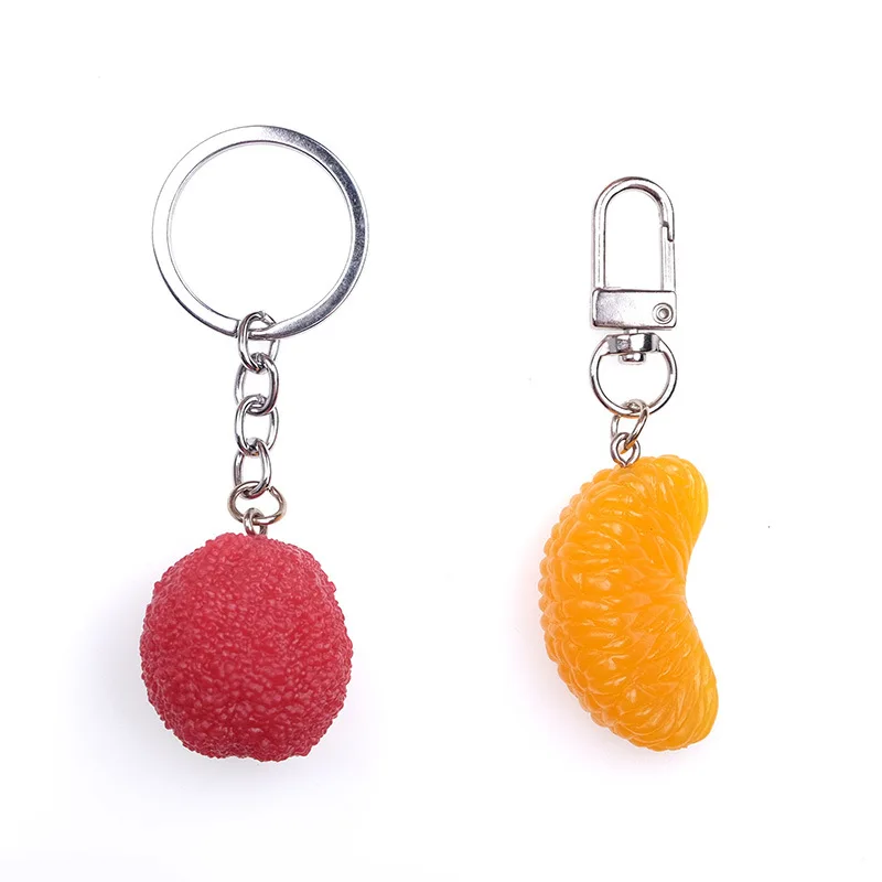 

2020 Creative Simulation Fruit Key Chain Orange Yangmei Words Plum Sweet Potato Key Ring For Women Gifts Key Chains