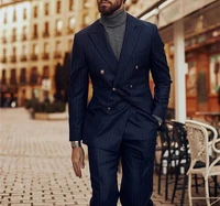2022 new fashion pinstripe business men suits costume homme prom slim fit tuxedo wedding groom terno masculino blazer 2 pieces