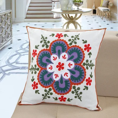 22 Хлопок с цветочной вышивкой узор наволочка 45*45 см наволочка Cojines Decorativos Para диван год декоративные подушки для дома - Цвет: 22