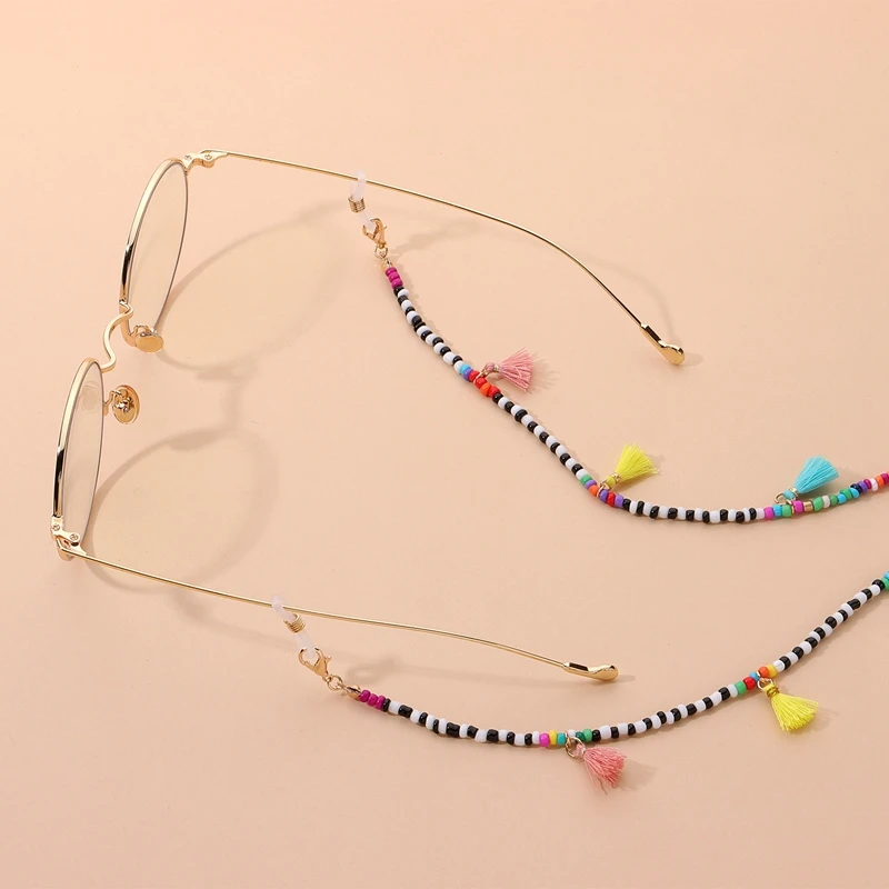 Шнурок с бусинами разных цветов для взрослых цепочка-маска бусины в виде риса