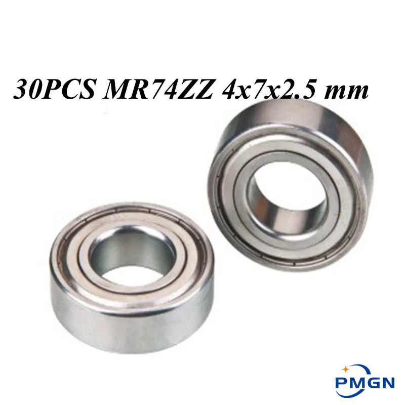 

30PCS ABEC-5 MR74ZZ MR74Z MR74 ZZ L-740ZZ 4x7x2.5 mm 4*7*2.5 mm metal shield Miniature High quality deep groove ball bearings