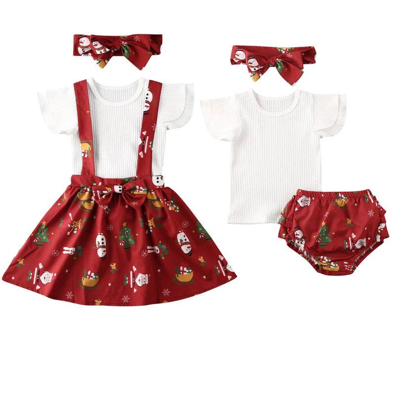 Рождественская одежда для сестер белая футболка с рукавами крылышками топы