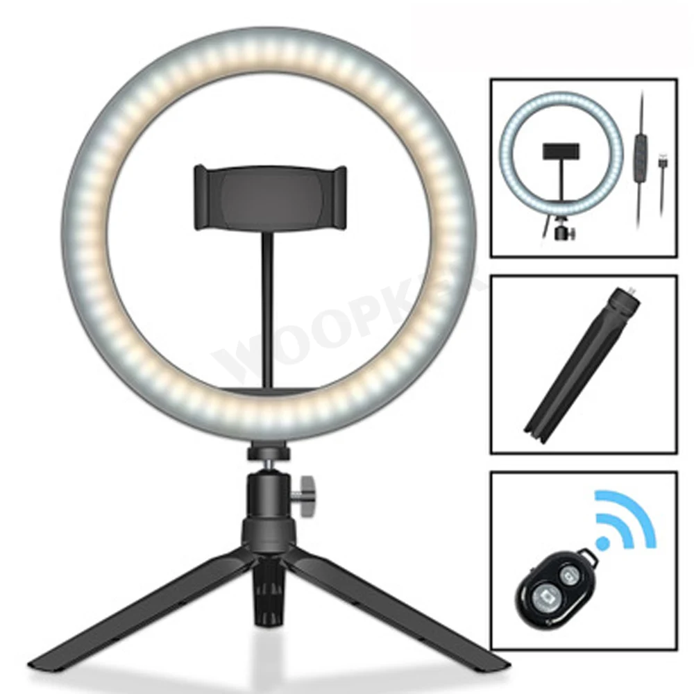 Фон для фотосъемки 10 дюймов светодиодный кольцевой светильник штатив Трипод