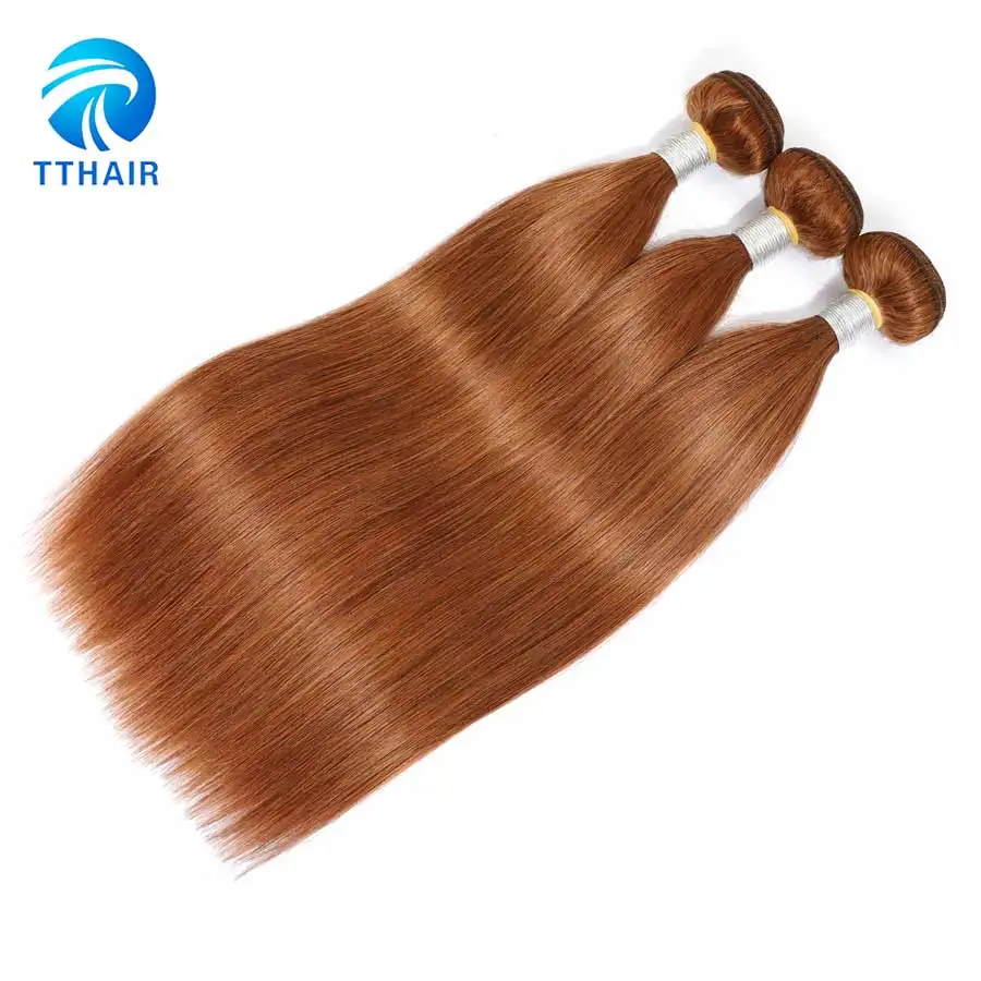 TTHAIR цвет 30 человеческие волосы пучки прямые волосы пучки Remy бразильские волосы плетение пучки Наращивание волос