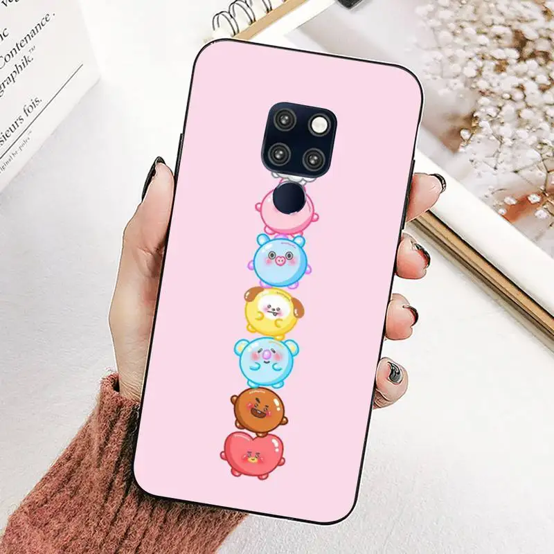 

YNDFCNB Cartoon Cute BT21 Phone Case for Huawei Mate 10 20 lite pro Y 5 6 7 8 9 prime 2019