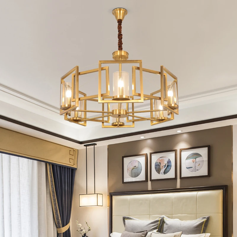 Французская роскошная хрустальная люстра освещение Золотая медь люстры для