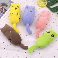 jopet pet toys cat plush toys cat mint cute expression thumb toy cat toy with tail cats scratcher interactive toys pet supplies