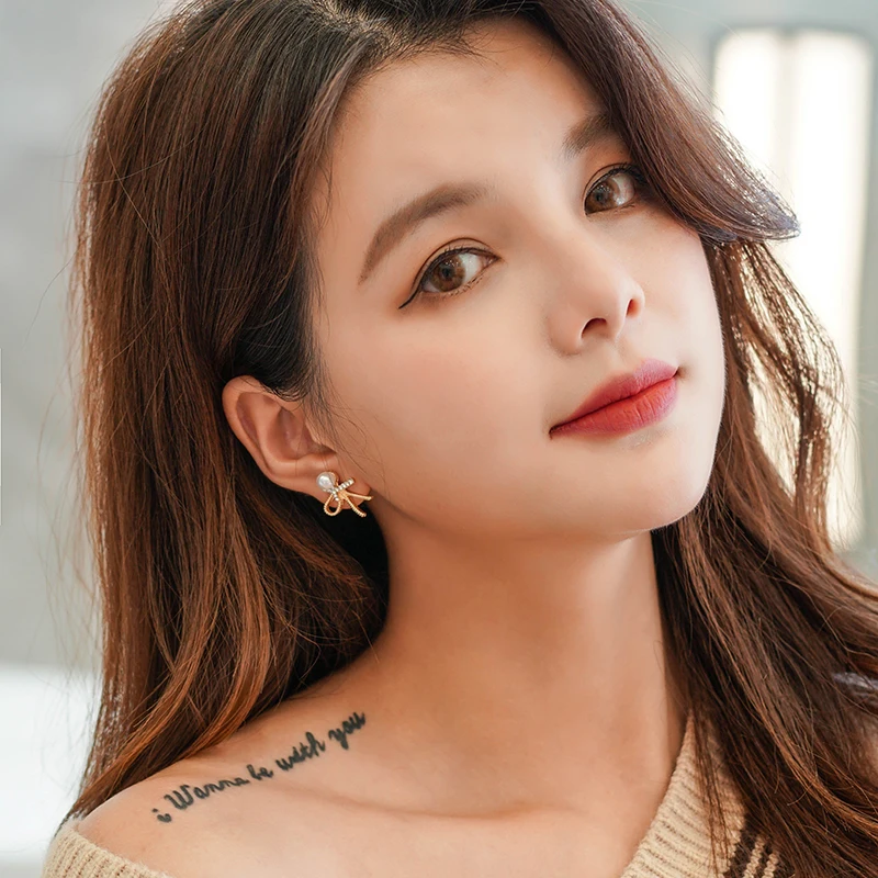 Женские серьги-бабочки Xinwei Золотые серьги-стразы с кристаллами вечерние серьги