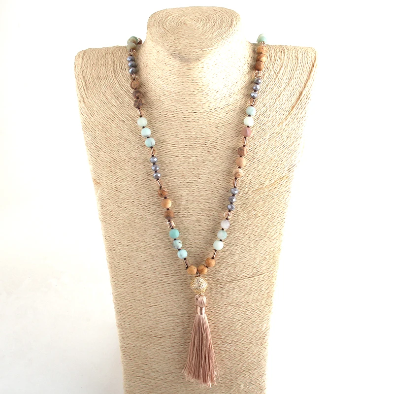 MOODPC модные богемные этнические ювелирные изделия камень с длинным узелком микро