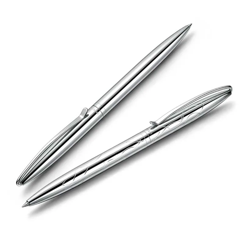 2022 High Quality 01 Ballpoint Pens Stainless steel Pattern Spin Stationery Office Supplies New Gift Ink Pen
