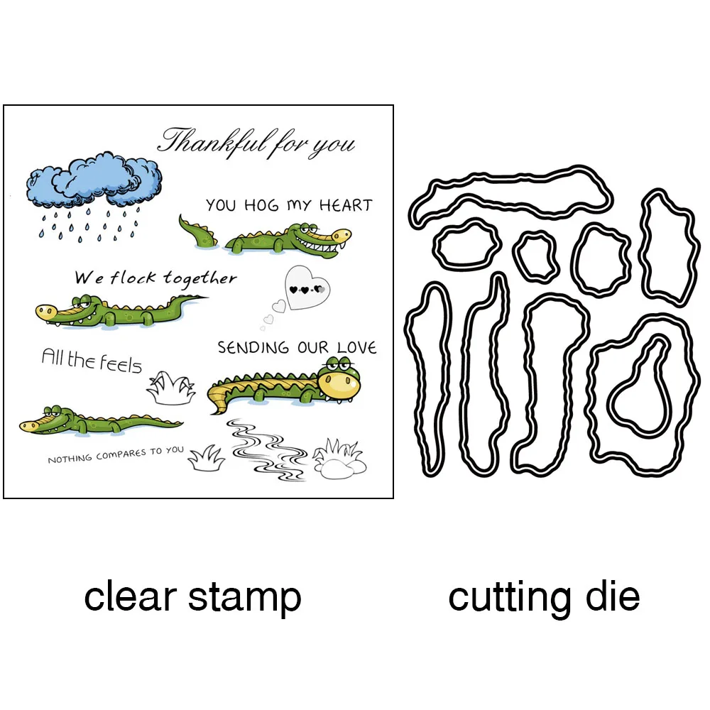 Штампы AZSG для скрапбукинга с изображением темных облаков реки крокодила | Дом и