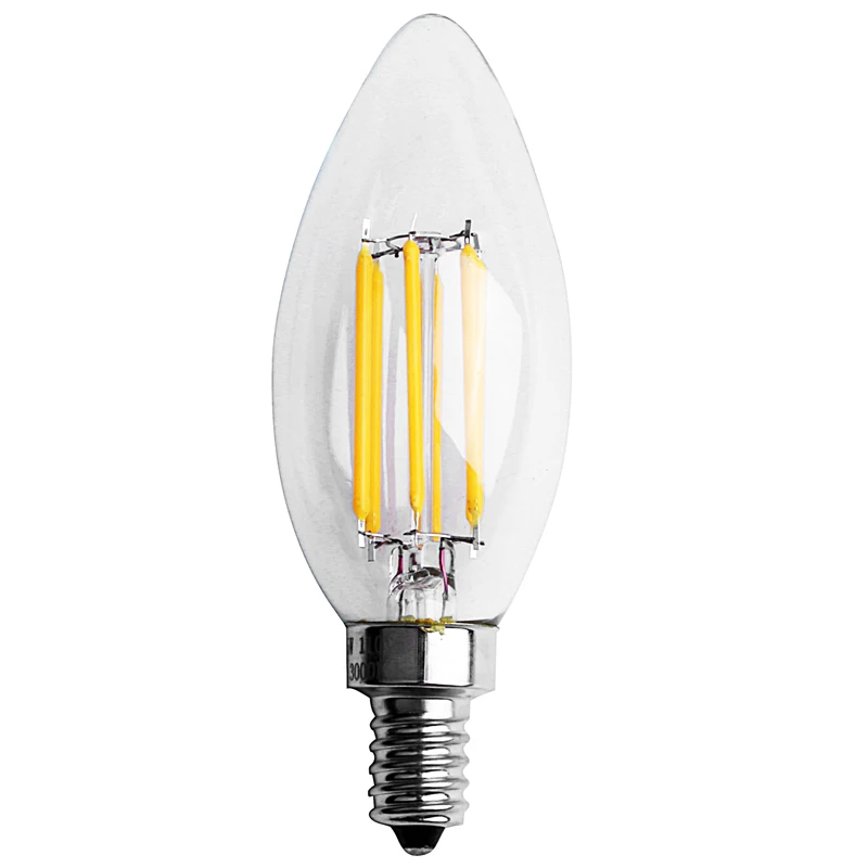 Dimmable E12 6W COB свеча пламя накаливания светодиодный светильник лампа 10*3 5