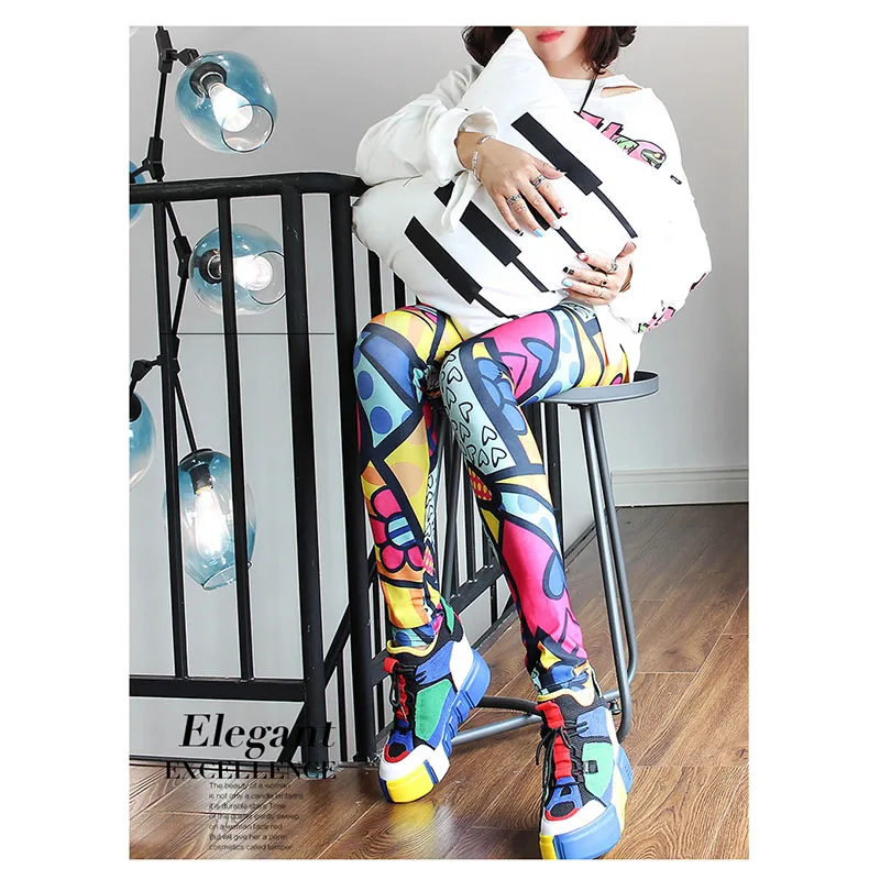 

High Quality Leggings Women Gym Girl Push Up Sport Fitness Running Yoga Pants Elastic Trousers One Size High Waist Print Legging