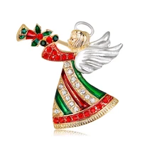 new style brooch fashion cartoon angel blowing trumpet christmas brooch gift ladies creative pin accessories