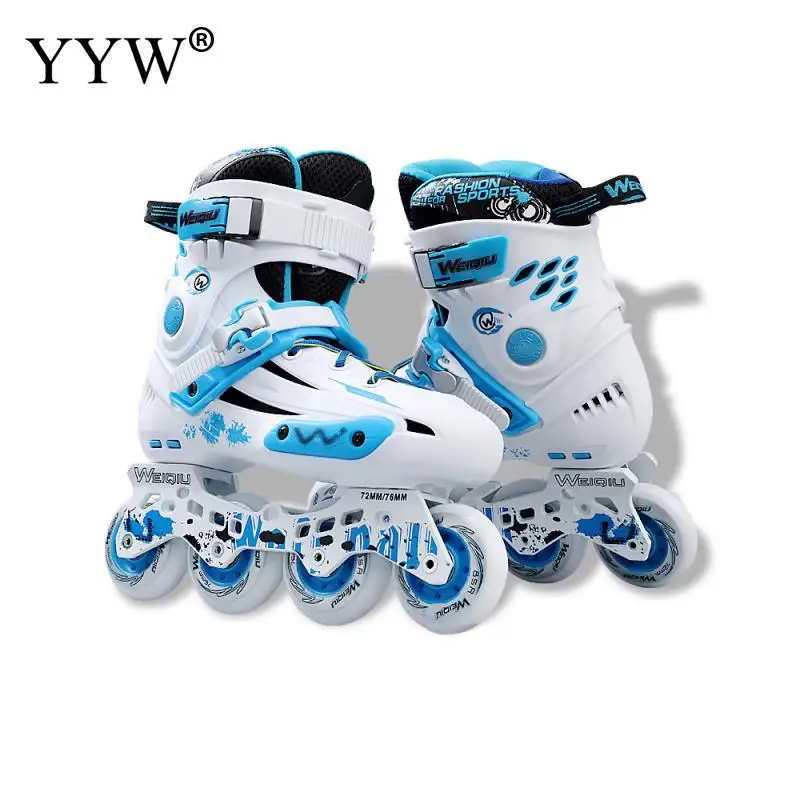 

Ролики для катания на коньках YYW, фирменные ролики для взрослых, мужские женские роликовые коньки с прямым рядом, Размеры 35-44, белые, черные, с...