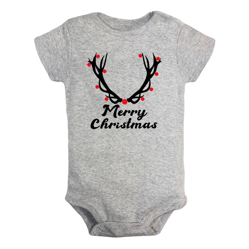 Одежда для новорожденных мальчиков и девочек с рисунком оленя надписью Merry Christmas