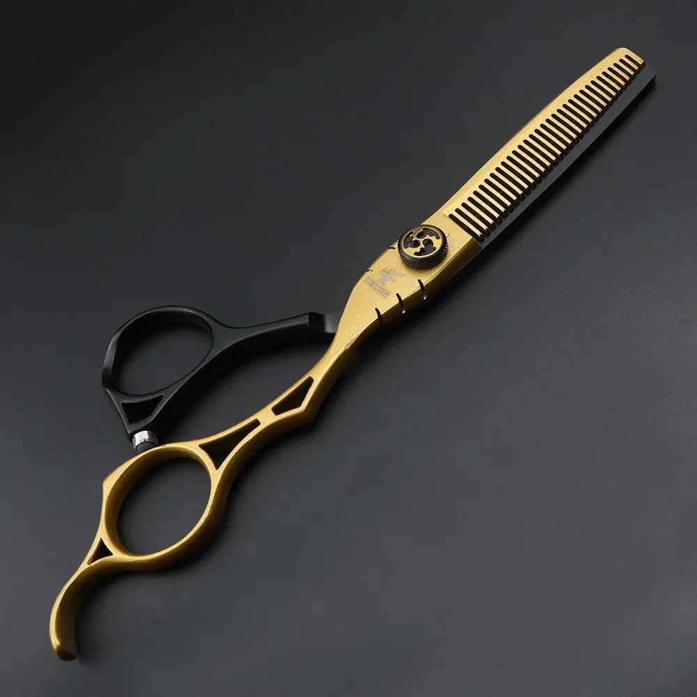 6 дюймов желтый японский 440C ножницы для волос Парикмахерские высокое качество
