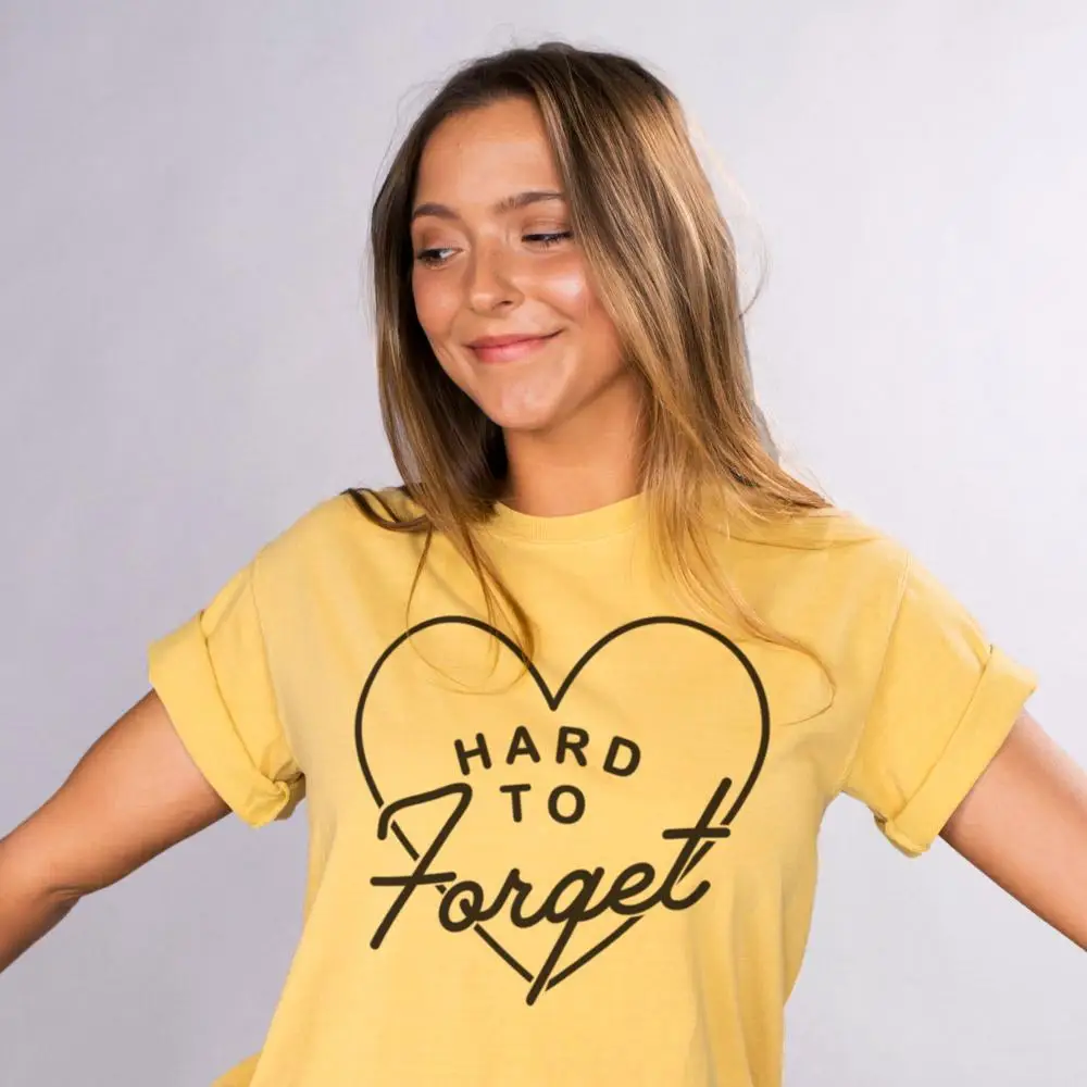 Модная футболка с надписью Hard To забудьте женские стильные рубашки Ulzzang на День