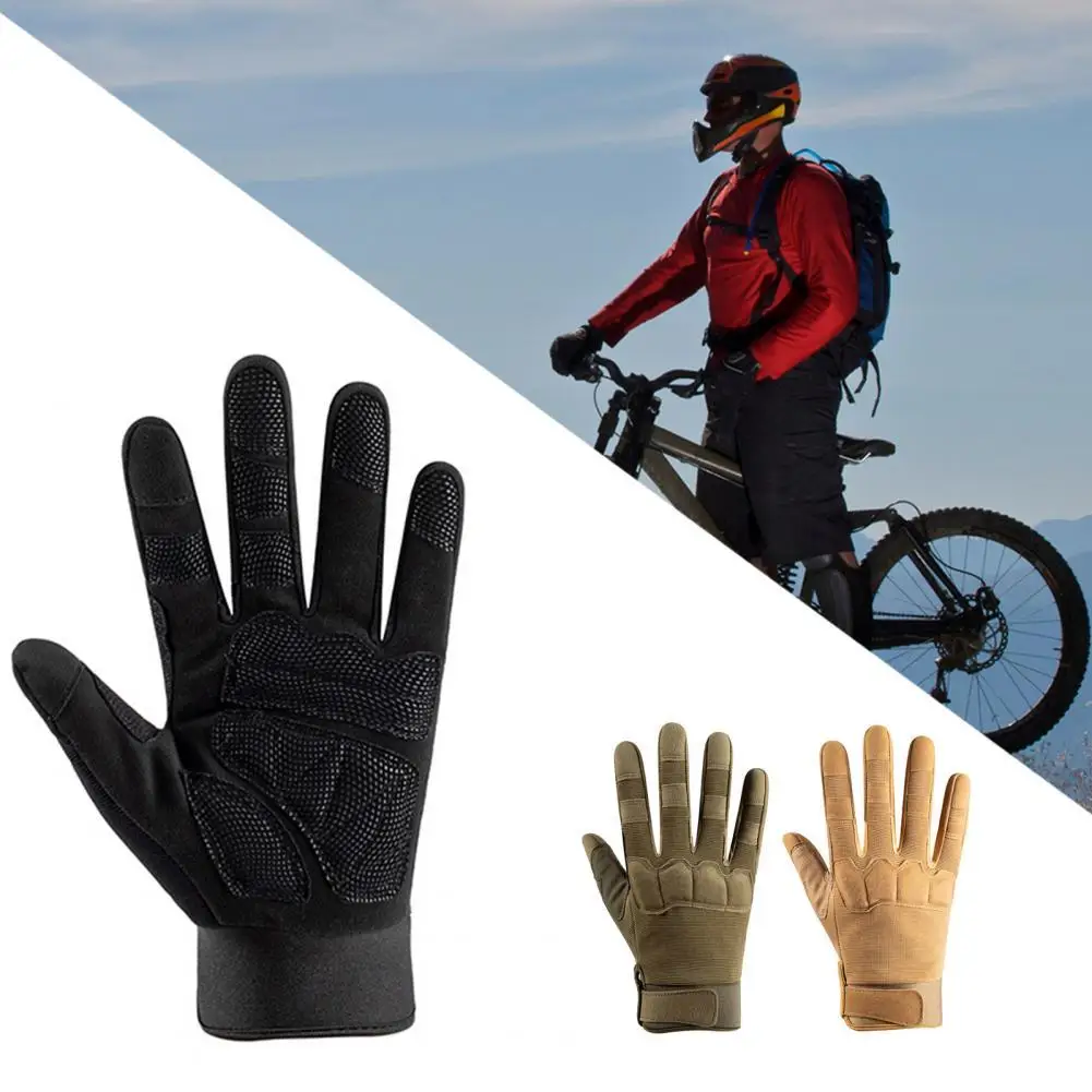 

1Pair Riding Gloves Anti-slip Adjustable Waterproof Full Fingers Gloves for Outdoor Sports велосипед перчатки luvas ciclismo