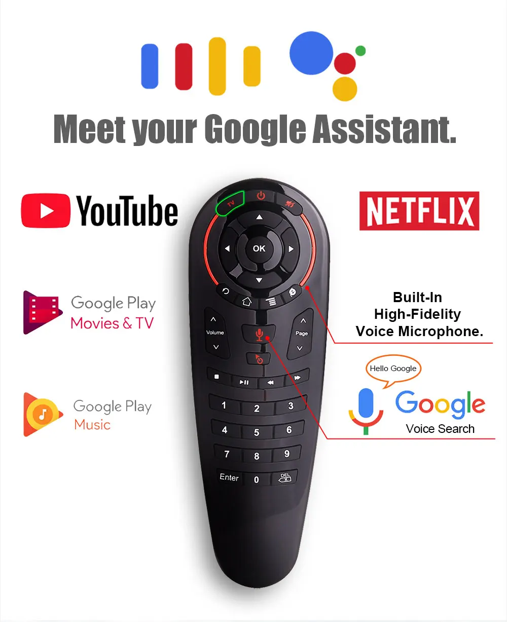 G30S Google Voice Remote control Air Mouse 2.4G Wireless 33 keys IR learning Gyro Sensing Game Remote for Smart android tv box