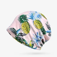 summer hat and neck dual use pineapple leaf pattern for men and women travel sunscreen beach trend leisure muslim baotou hat