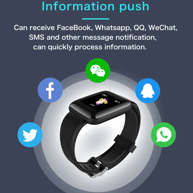

2020 New Waterproof Smart watch 116plus SmartWatch Heart Rate Tracker Men Sport Wristwatch for Men Women kids Bluetooth watches