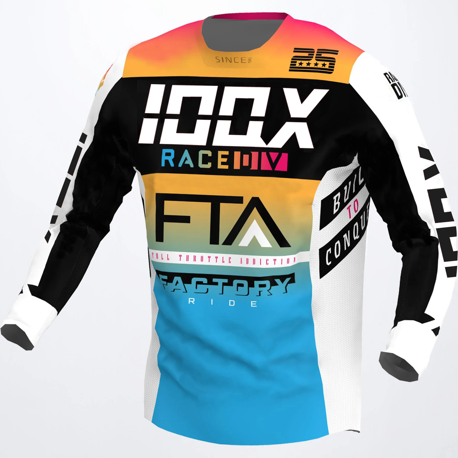 IOQX Tang/Rasp/Black/White PODIUM GLADIATOR Off Road MX ATV MTB Mens Riding Dirt Bike Gear Motocross Racing Jerseys | Автомобили и