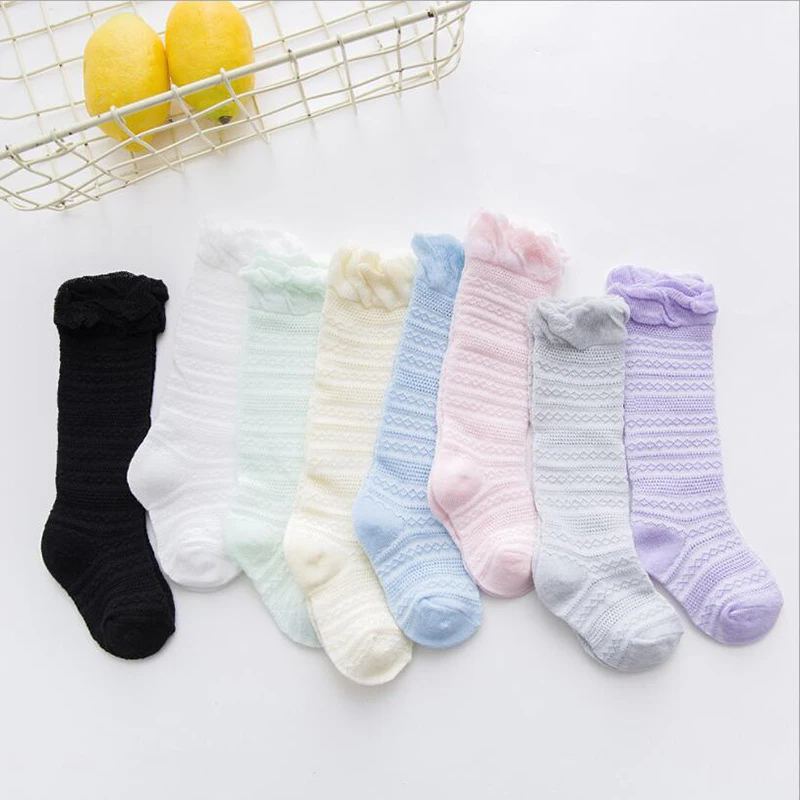 

4 pairs/lot pack lot mesh Boy girl Solid color socks cute sweat breathable child hot sale socks 0-5Y