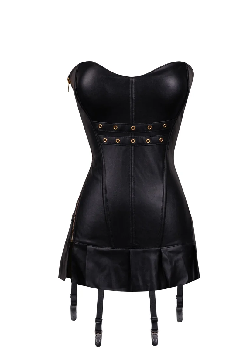 2019 сексуальный готический ретро стиль Корсеты Unitard Топ черный костюм с корсетом