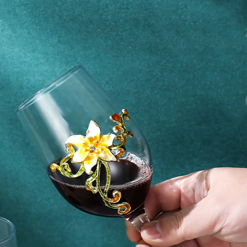 

1/2pcs/Lot Red Wine Glass Set Home Creative Personality Goblet Crystal Enamel Wine Glass Wine Set Gift Box For As A Gift