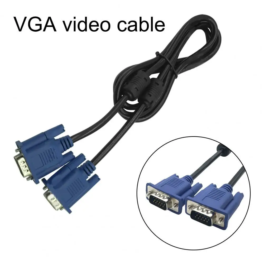 

1.5m VGA Cable Practical Wide Application Plug Play Computer Monitor VGA Male to Male Connecting Wire for TV