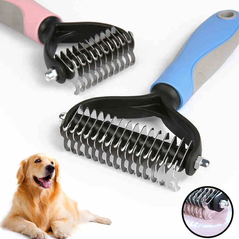 

Dog Dedicated Hair Removal Comb Long Hair Dog Samoyed Golden Retriever Inwardly Curved Blade Combing Knotted Hair Safe Efficient