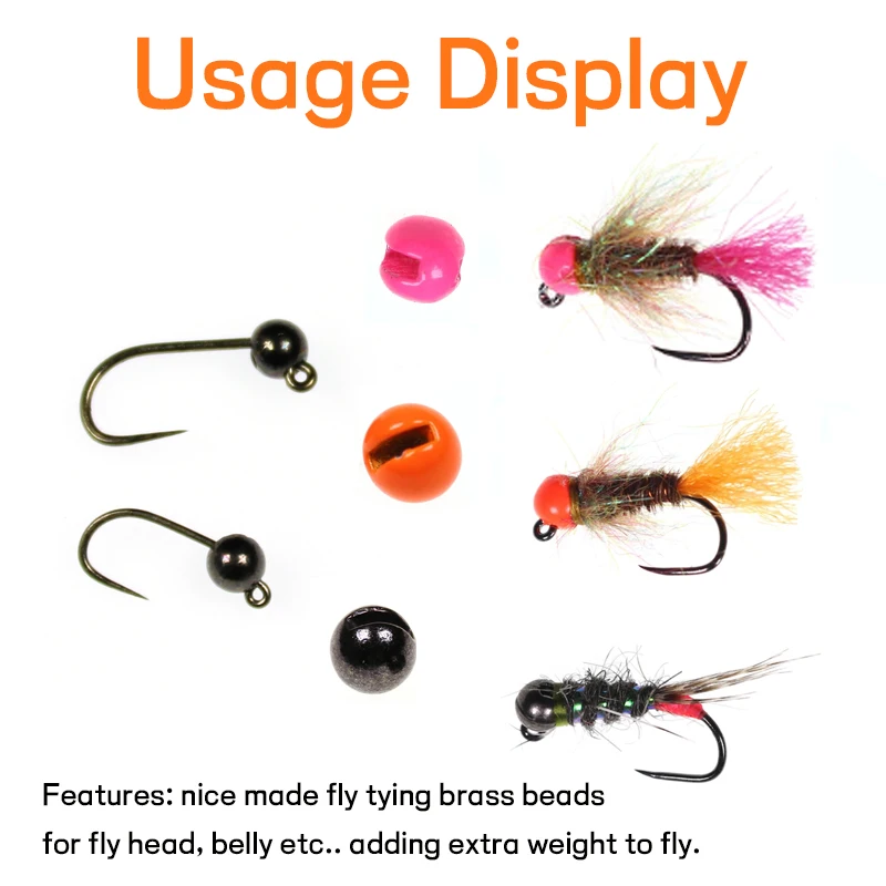 Wifreo 20PCS 2.5mm-3.5mm Slotted Tungsten Beads Fast Sinking Beadhead For Jig Nymph lures Accessories Fly Tying Material