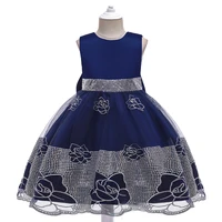 high quality flower girl dresses sequins belt navy communion dress satin short ball gown girl party dress new year 2021