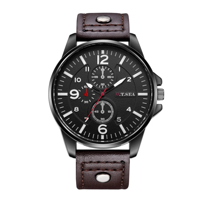 Новые мужские часы 2019 Роскошные Кварцевые с календарем наручные круглые