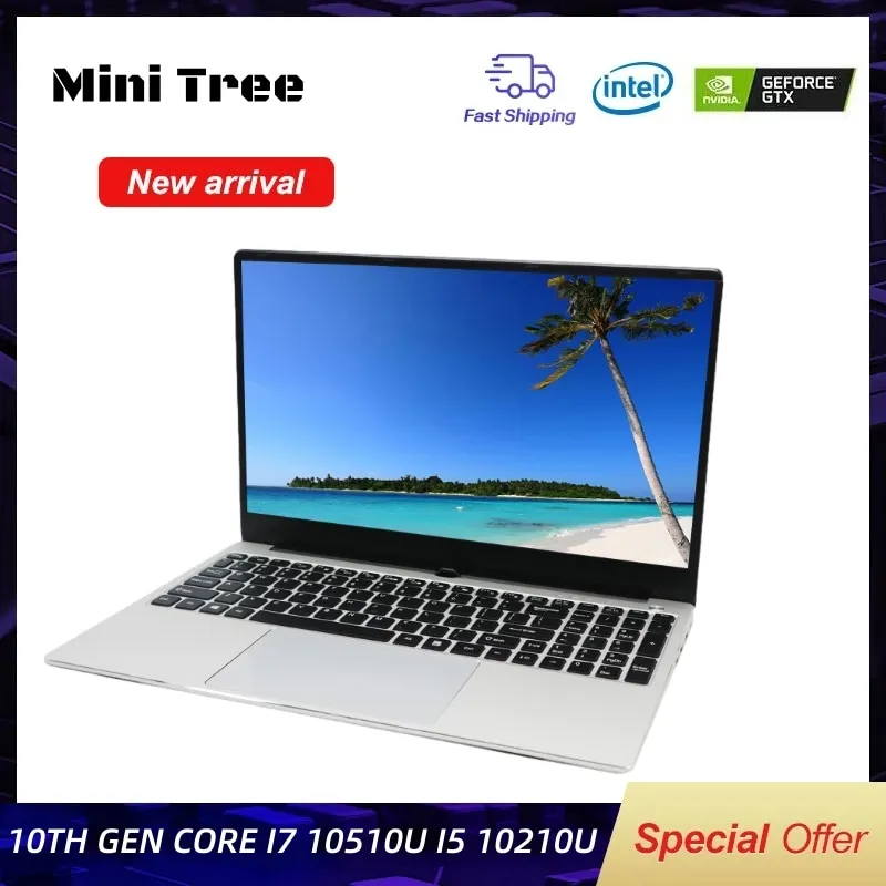 Новейший ноутбук Mini Tree 15 6 дюйма IPS-экран Intel Core i7 6500U i3 6006U NVIDIA MX130 металлический