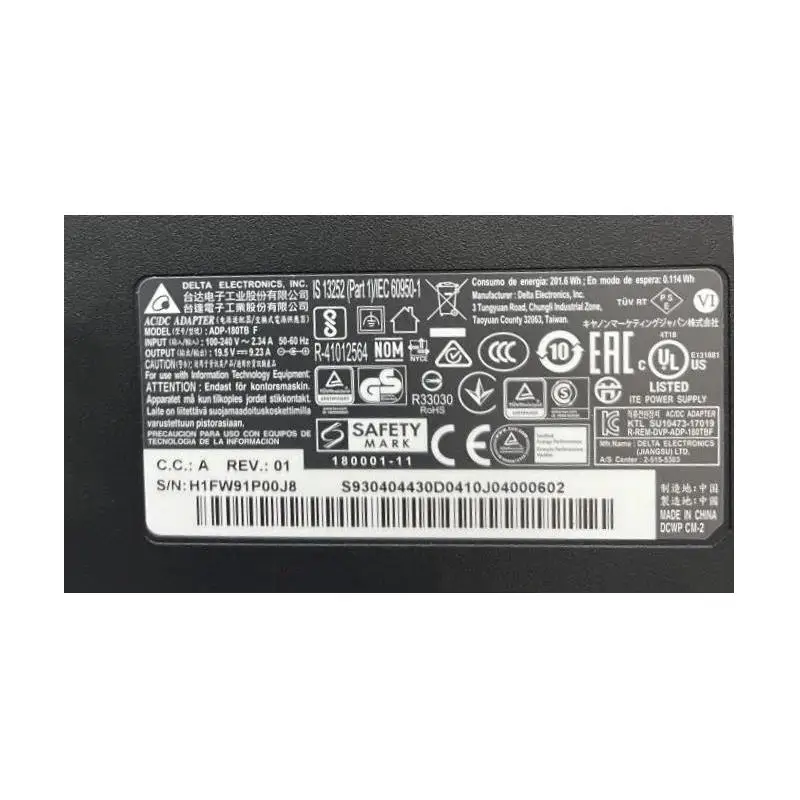 Подлинный 19 5 V 9.23A 180W DELTA ADP-180TB F блок питания AC адаптер для MSI GS65 GS73 GE72VR зарядное