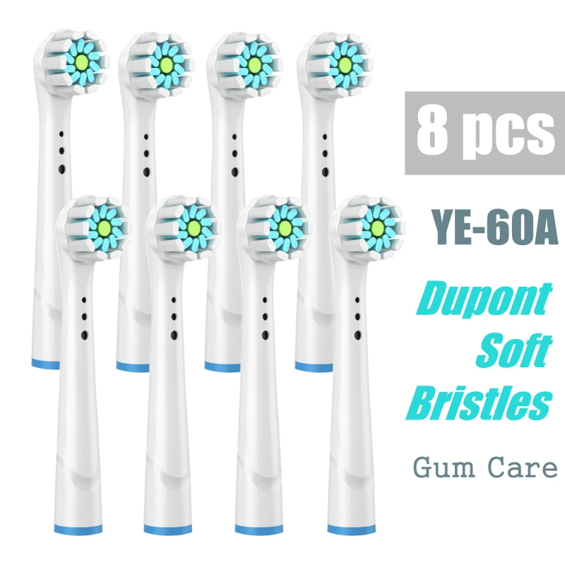 

Sensitive Gums Electric Toothbrush Replacement Brush Heads For Braun Oral B Soft Bristles Toothbrush Heads Nozzles for Oralb
