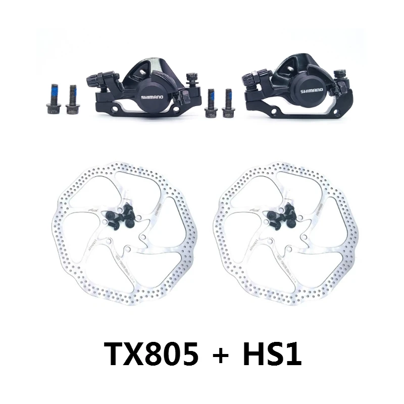 TX805 With HS1 BR-TX805 механические дисковые тормозные суппорты для Tourney XT с резиновыми накладками M375 суппорт w/n HS1 RT20 RT26 ротор - Цвет: TX805 With HS1