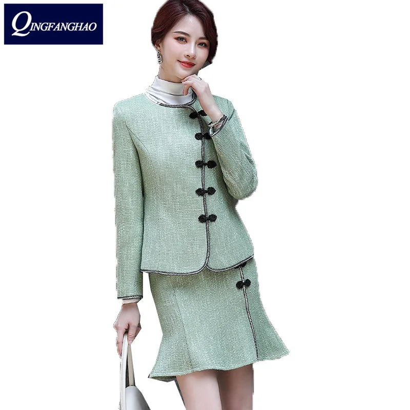 

Women office wear Blazer and Pant or Skirt set high quality business Ladies Suit set Fashion Slim Jacket 8863