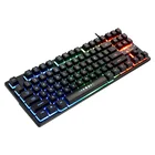K87 механическая клавиатура 87 клавиш USB Проводная игровая клавиатура для ПК RGB светодиодная семицветная подсветка для Mac OS 10,2 Win XP 7810