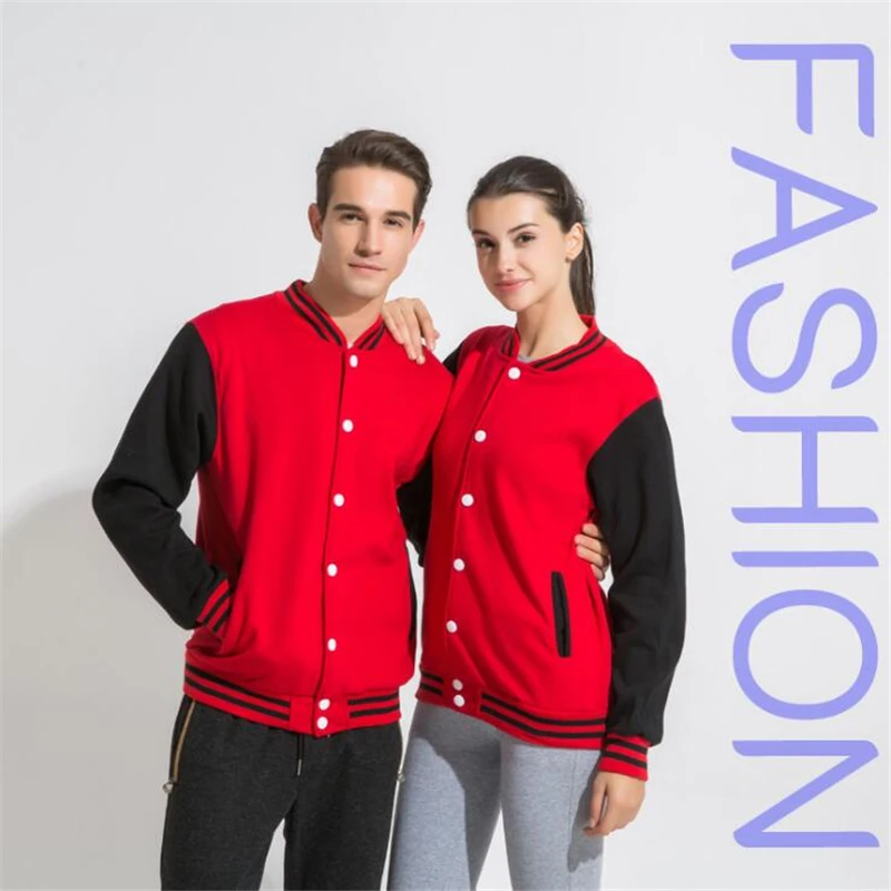 

Nice Pop Winter Single Casual Baseball Uniform Coat Male Bomber Jacket Men Rib Sleeve Brand Clothing Women Fleece Spliced Jacket