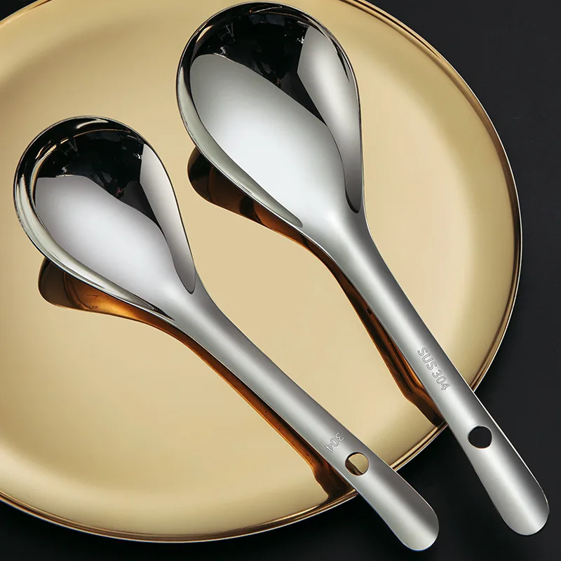 

Cooking Spoon 304 Stainless Steel Big Spoon Cooking Soup Pot Ladle Serving Spoon Creative Spoon Long Kitchen Tool Rice Spoon