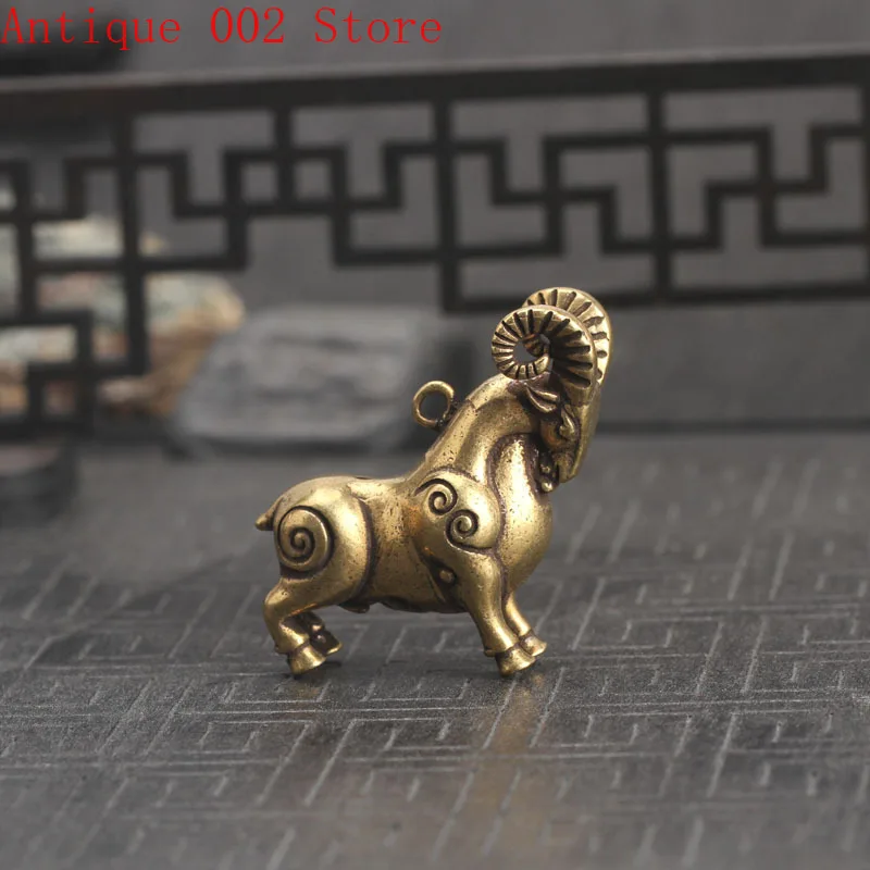 Медь орнамент лидер овчина латунь Маленький кусок Wangcai ключ таксидерми|Статуи и