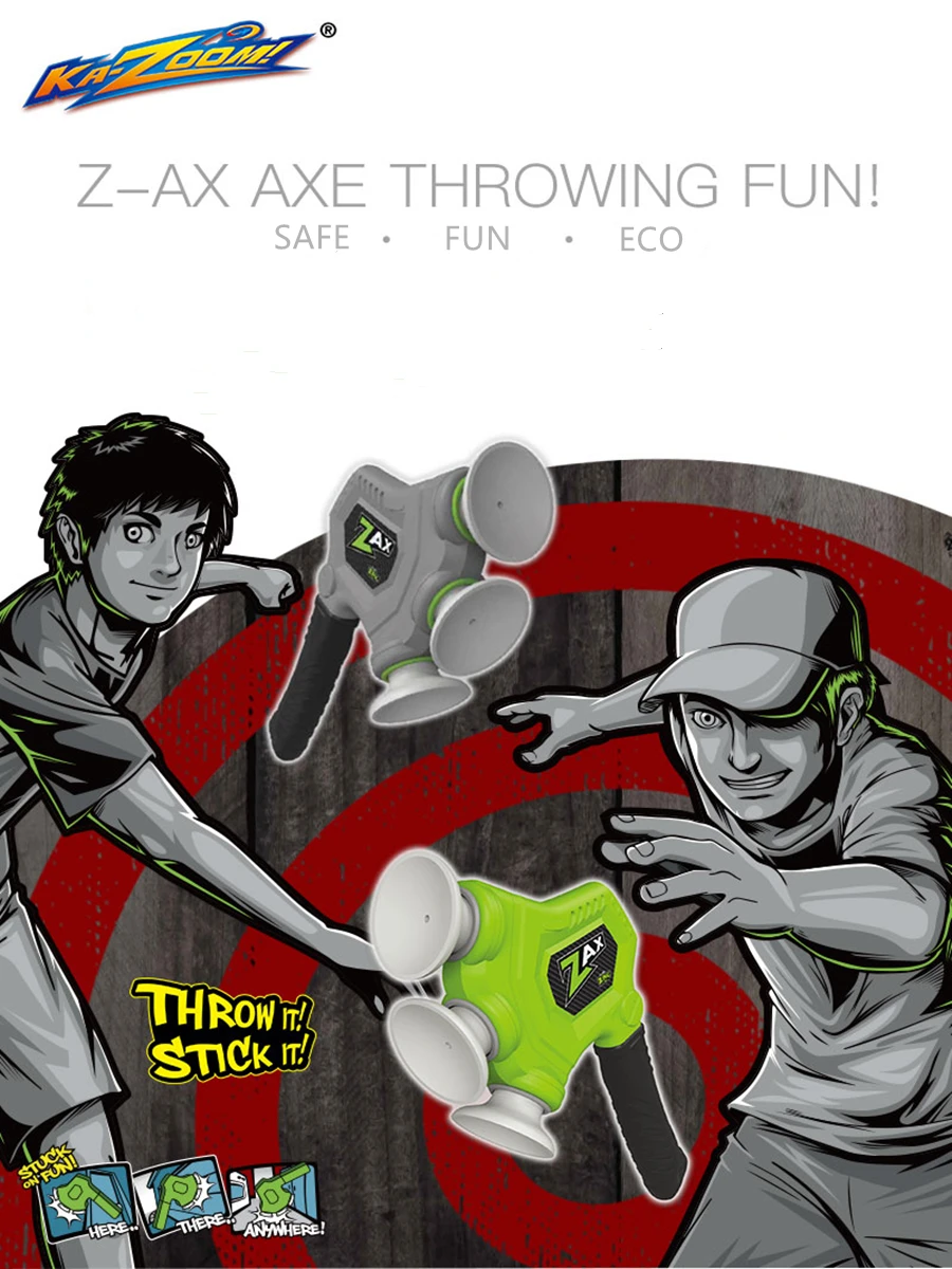 Zax присоски пены бросали игрушечный топор для игры в дартс Непоседа Игрушки