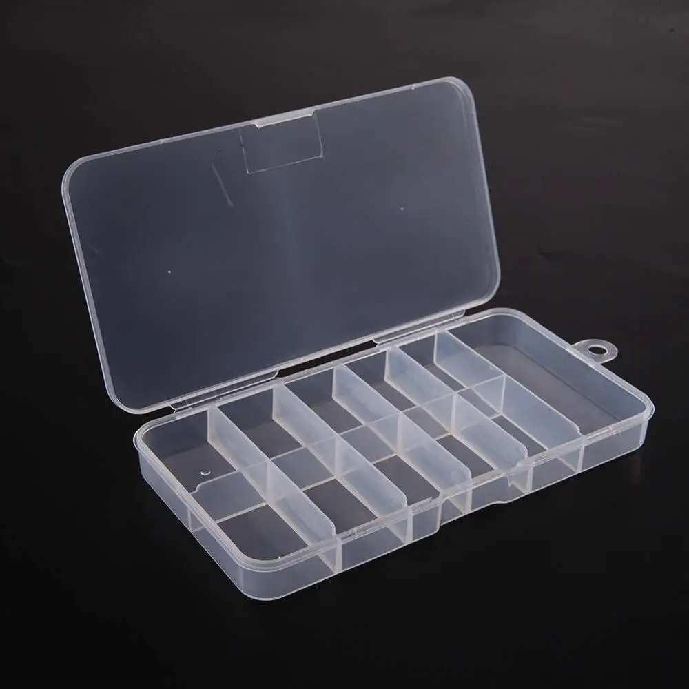 

2 Pcs Large Soft Plastic Silicone Empty Storage Case Box 11 Cells for Nail Art Tips Gems